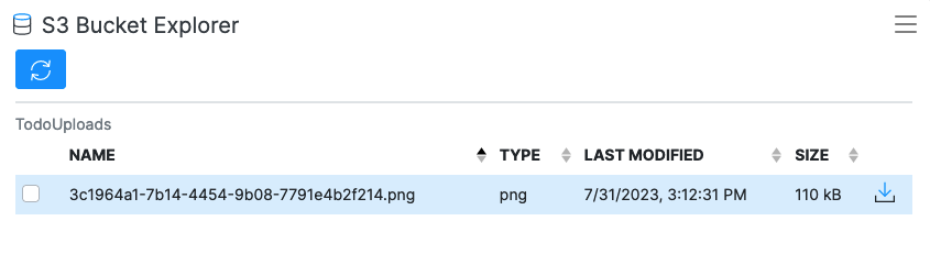 Screenshot showing the Amazon S3 Resource Explorer user interface