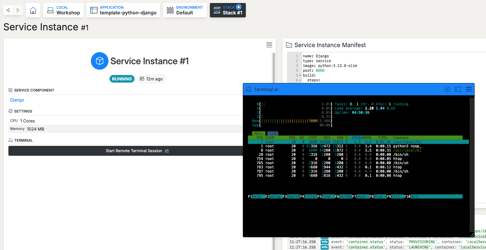 Noop Terminal Session